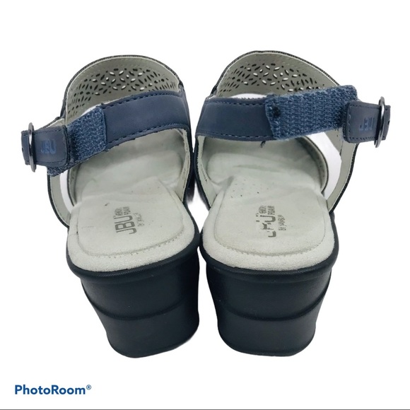 JBU By Jambi Sandals Blue Toledo Open Toed Adjustable Strap Decorative Cutout - Picture 7 of 9